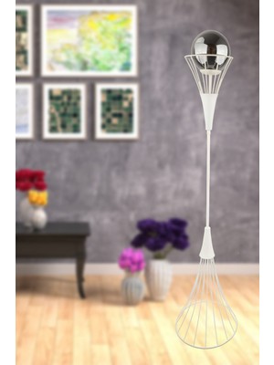 Normadia Şık Beyaz Füme Cam Lambader, Modern ve Zarif Tasarım