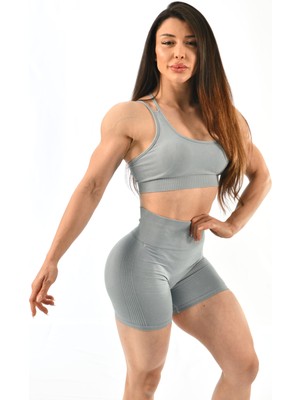 gymphoenix Tokyo Açık Mavi Asit Bra Şort Takım