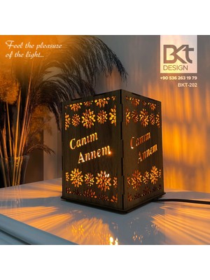 Normadia El Yapımı Ahşap Ampullü Dekoratif Lamba, Sevdiklerinize Özel Hediye