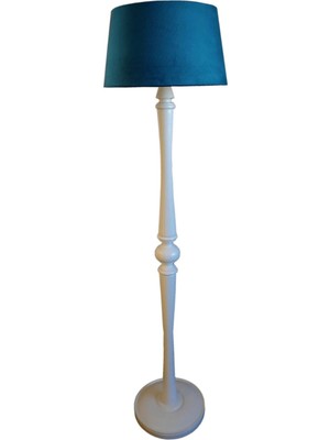 Normadia El Yapımı Masif Lambader, Mavi-Beyaz Ayak, Şık ve Modern Tasarım