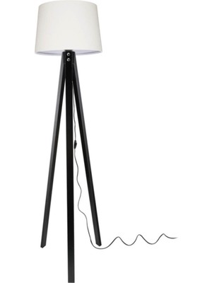 Normadia Şık Siyah Ayaklı ve Krem Şapka Dekoratif Lambader