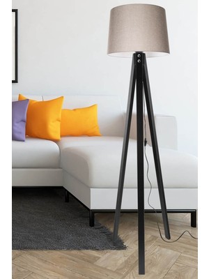 Normadia Şık Siyah Ayakli ve Kum Beji Şapkali Modern Lambader