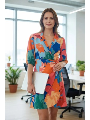 Fashion Cocktail Çiçekli Doğal Terletmeyen Dokulu Kumaş Bel Lastikli Likralı Esnek Kolsuz Yazlık Bluz Mini Etek Takım