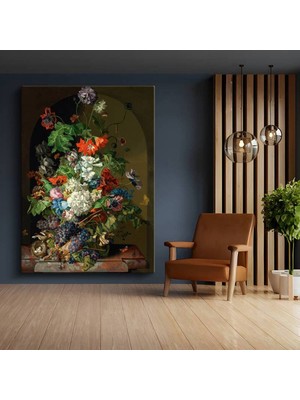 Limitless Design Jan Van Huysum Çiçek Meyve Sanat Kompozisyonu Kanvas Tablo Sanat Tablosu Klasik Ressam Tablosu