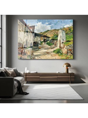 Limitless Design Carlos De Haes Köy Yolu Kırsal Manzarası Cam Tablo Dijital Baskı Duvar Tablosu Dekor Tablo
