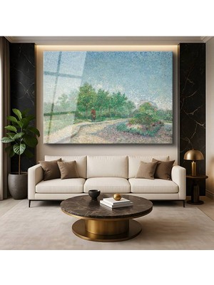 Limitless Design Vincent Van Gogh Ağaçlı Yol Figür Kırsal Manzara Cam Tablo Dijital Baskı Duvar Tablosu Dekor Tablo