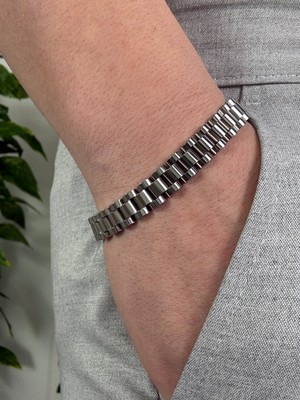 Arvens Silver Erkek Paslanmaz Çelik Bileklik Kararmaz Renk Atmaz Kliplsi Bileklik Kombinlenebilir