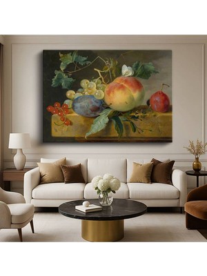 Limitless Design Jan Van Huysum Meyve Natürmort Çiçek Resmi Kanvas Tablo Sanat Tablosu Klasik Ressam Tablosu