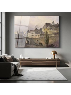 Limitless Design Rudolf Von Alt Viyana Şehir Mimari Manzarası Cam Tablo Dijital Baskı Duvar Tablosu Dekor Tablo