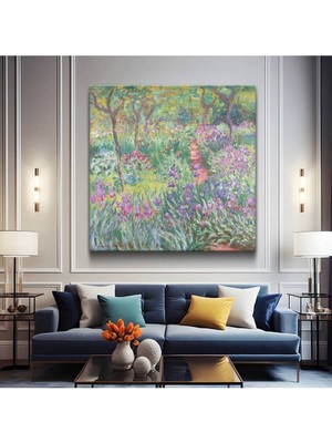 Limitless Design Claude Monet Giverny Bahçe Çiçek Manzarası Kanvas Tablo Sanat Tablosu Klasik Ressam Tablosu