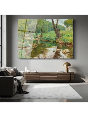 Limitless Design Emile Claus Orman Deresi Doğa Manzarası Cam Tablo Dijital Baskı Duvar Tablosu Dekor Tablo