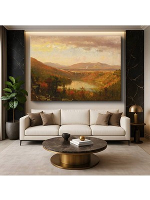 Limitless Design Frederic Edwin Church Sonbahar Gölü Doğa Manzarası Kanvas Tablo Klasik Ressam Tablosu