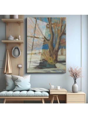 Limitless Design Wolf Kahn Kış Ağacı Kar Manzarası Cam Tablo Dijital Baskı Duvar Tablosu Dekor Tablo