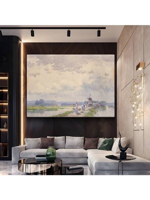 Limitless Design Willem Maris Hollanda Kırsal Doğa Manzarası Kanvas Tablo Sanat Tablosu Klasik Ressam Tablosu
