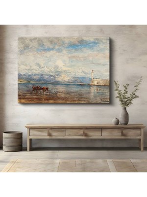 Limitless Design Félix Ziem Deniz Feneri Kıyı Manzarası Kanvas Tablo Sanat Tablosu Klasik Ressam Tablosu