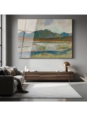 Limitless Design Charles Ronald Campbell Iskoç Dağları Peyzaj Manzarası Cam Tablo Dijital Baskı Duvar Tablosu