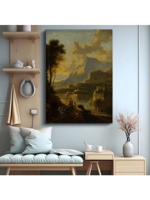 Limitless Design Claude Lorrain Altın Işık Vadi Manzarası Kanvas Tablo Sanat Tablosu Klasik Ressam Tablosu