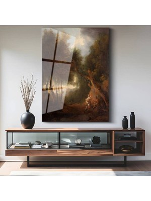 Limitless Design Thomas Gainsborough Orman Patikası Doğa Manzarası Cam Tablo Dijital Baskı Duvar Tablosu Dekor Tablo