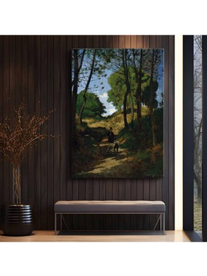 Limitless Design Jean-Baptiste-Camille Corot Orman Içi Yolculuk Kanvas Tablo Sanat Tablosu Klasik Ressam Tablosu