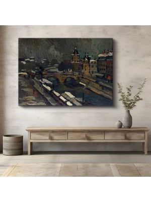 Limitless Design Tavik František Šimon Paris Köprüsü Şehir Manzarası Kanvas Tablo Klasik Ressam Tablosu