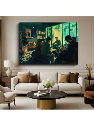 Limitless Design Ramon Lombarte Akşam Buluşması Sosyal Yaşam Resmi Kanvas Tablo Klasik Ressam Tablosu