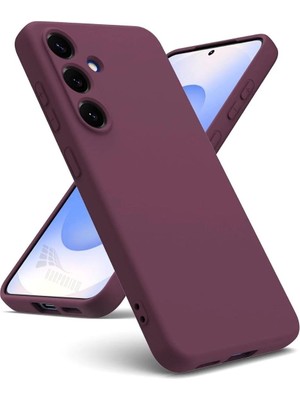 HANPORIUM Samsung Galaxy S26 Uyumlu Silikon Kılıf - Pastel Renk Tonu Kamera Korumalı Esnek Kapak - Mürdüm