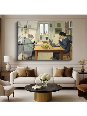 Limitless Design Katy Hessel Çalışma Masası Ofis Iç Mekanı Cam Tablo Dijital Baskı Duvar Tablosu Dekor Tablo