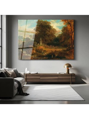 Limitless Design Thomas Gainsborough Sonbahar Doğa Manzarası Cam Tablo Dijital Baskı Duvar Tablosu Dekor Tablo