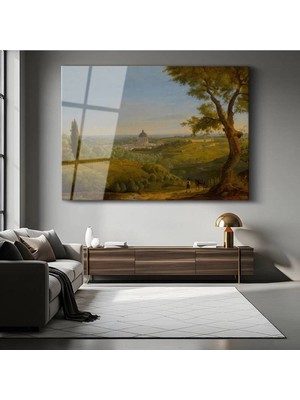Limitless Design Claude Lorrain Roma Kırsalı Peyzaj Manzarası Cam Tablo Dijital Baskı Duvar Tablosu Dekor Tablo