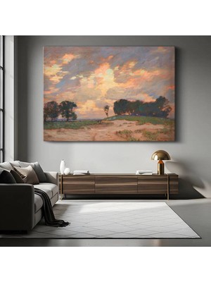 Limitless Design Charles Courtney Curran Günbatımı Doğa Manzarası Kanvas Tablo Sanat Tablosu Klasik Ressam Tablosu