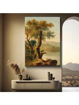 Limitless Design Joseph Mallord William Turner Göl Kenarı Balıkçı Manzarası Kanvas Tablo Klasik Ressam Tablosu