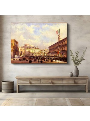 Limitless Design Ippolito Caffi Napoli Kraliyet Meydanı Kanvas Tablo Sanat Tablosu Klasik Ressam Tablosu