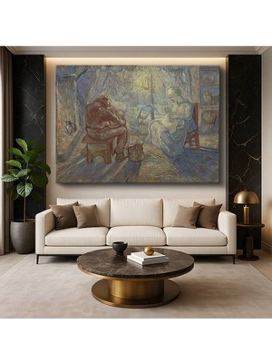 Limitless Design Vincent Van Gogh Akşam Lambanın Işığında Iç Mekan Resmi Kanvas Tablo Klasik Ressam Tablosu