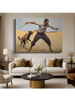 Limitless Design Nicola Samori Çoban Köpek Kırsal Hayat Resmi Kanvas Tablo Sanat Tablosu Klasik Ressam Tablosu
