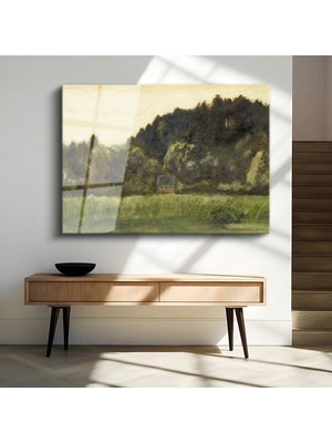 Limitless Design Jean-Baptiste-Camille Corot Yeşil Orman Patika Manzarası Cam Tablo Dijital Baskı Duvar Tablosu