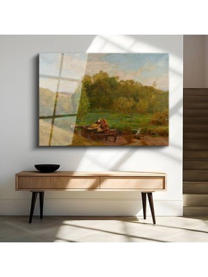 Limitless Design George Inness Sonbahar Renkleri Doğa Manzarası Cam Tablo Dijital Baskı Duvar Tablosu Dekor Tablo