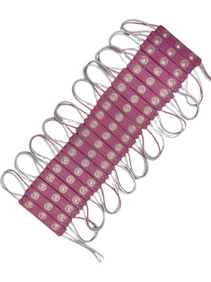 Powerr Led Aydınlatma 200 Adet 12 Volt 1.2 Watt 3 Lensli Pembe LED Modül IP65 1 Paket