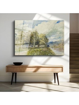 Limitless Design J.m.w. Turner Ağaçlık Yeşil Manzara Cam Tablo Dijital Baskı Duvar Tablosu Dekor Tablo