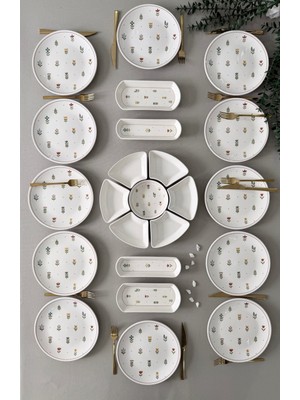Hooly Home Pastel Bahçe Model 12 Kişilik 23 Parça Kahvaltı Takımı