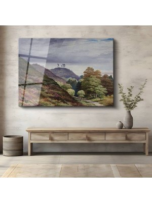 Limitless Design John Constable Tepeler Doğa Manzarası Cam Tablo Dijital Baskı Duvar Tablosu Dekor Tablo
