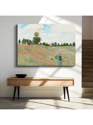 Limitless Design Claude Monet Gelincik Tarlası Kırmızı Çiçekler Kanvas Tablo Sanat Tablosu Klasik Ressam Tablosu