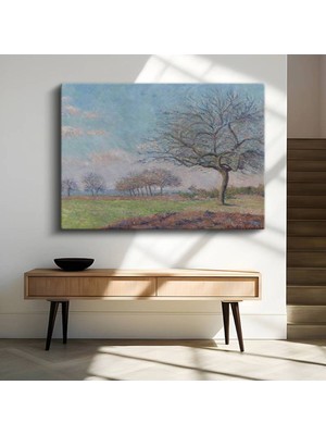 Limitless Design Blanche Hoschedé-Monet Kış Ağacı Kar Manzarası Kanvas Tablo Sanat Tablosu Klasik Ressam Tablosu