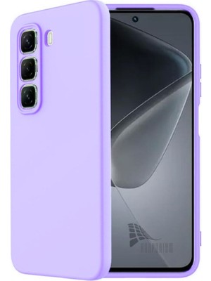 HANPORIUM Infinix Hot 60i Uyumlu Silikon Kılıf - Pastel Renk Tonu Kamera Korumalı Esnek Kapak - Lila