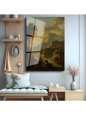 Limitless Design Claude Lorrain Altın Işık Vadi Manzarası Cam Tablo Dijital Baskı Duvar Tablosu Dekor Tablo