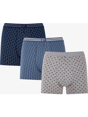 Penti Erkek Renkli Grid Balance Çoklu Boxer