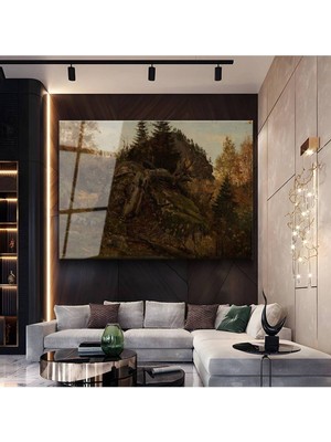 Limitless Design Sanford Robinson Gifford Sonbahar Ormanı Doğa Resmi Cam Tablo Hd Baskı Tablo