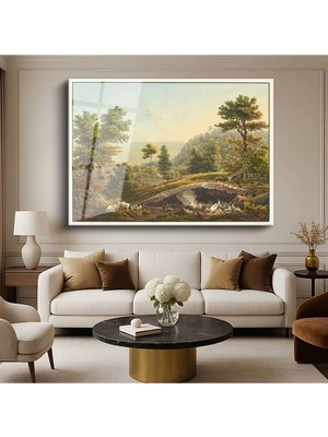 Limitless Design Jacob Philipp Hackert Doğa Peyzaj Manzarası Cam Tablo Dijital Baskı Duvar Tablosu Dekor Tablo