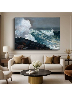 Limitless Design Winslow Homer Northeaster Fırtınalı Deniz Resmi Kanvas Tablo Sanat Tablosu Klasik Ressam Tablosu