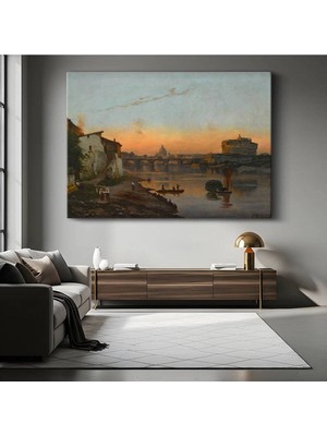 Limitless Design Ippolito Caffi Roma Şehir Manzarası Kanvas Tablo Sanat Tablosu Klasik Ressam Tablosu