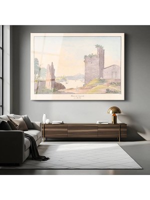 Limitless Design Jakob Philipp Hackert Vignola Kalıntıları Tarihi Manzarası Cam Tablo Dijital Baskı Duvar Tablosu